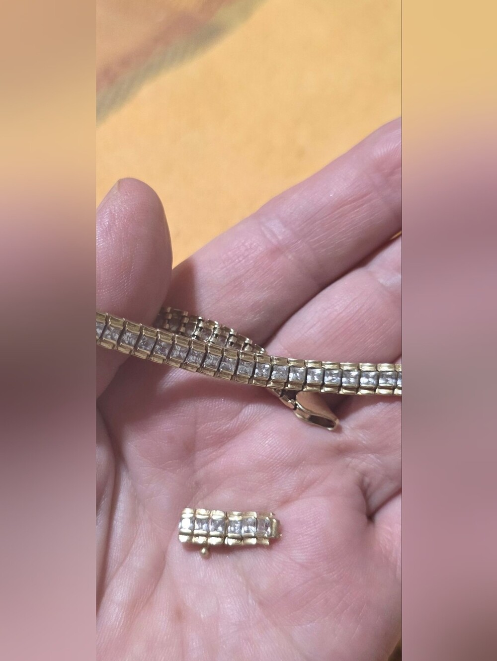 14k Cubic Zirconia Bracelet 13 Grams 7 Inch